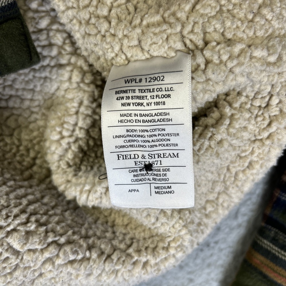 Field & Stream Green Plaid Military Jacket - Picture 7 of 10